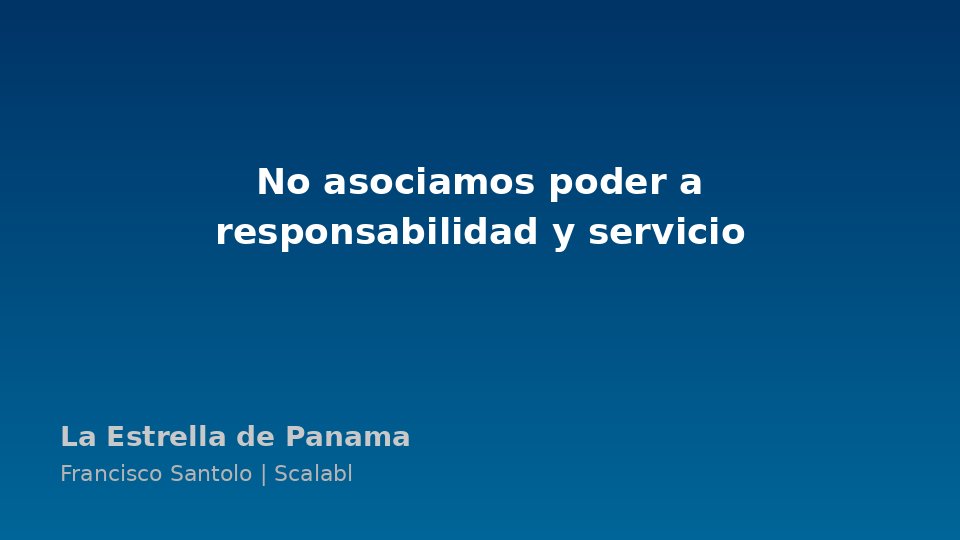 Francisco Santolo: 'No asociamos poder a responsabilidad y servicio'